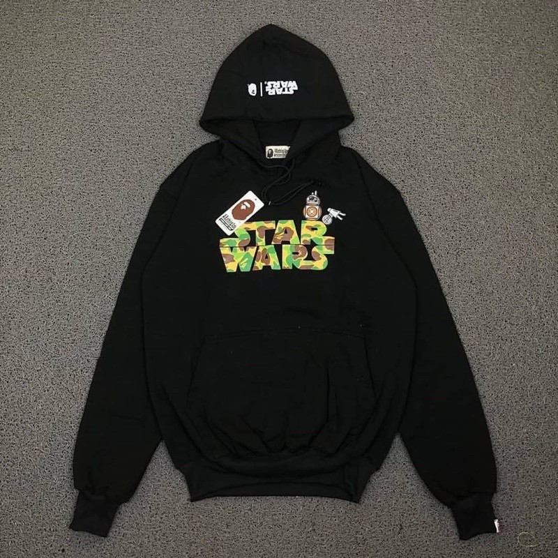 [ONLINE EXCLUSIVE] HOODIE BAPE X STAR WARS HITAM PREMIUM FULL TAG