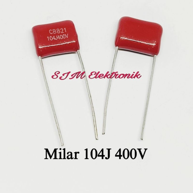 Kapasitor Milar 104J 400V Capacitor mylar 104 J 400 Volt