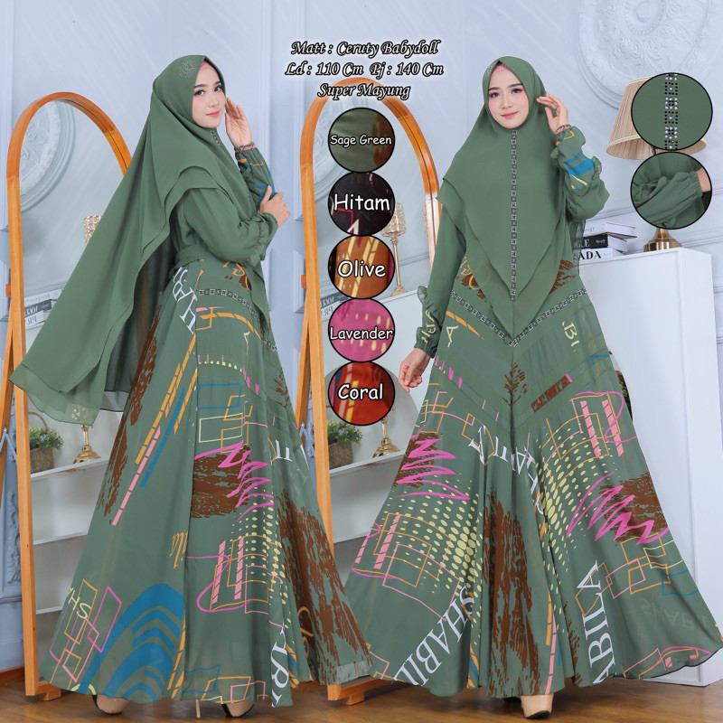 Gamis Wanita Terbaru 2024 Games 3In1 Simpel Baju Muslim Remaja Setelan Ghamis Dewasa Jumbo Mewah Kaf