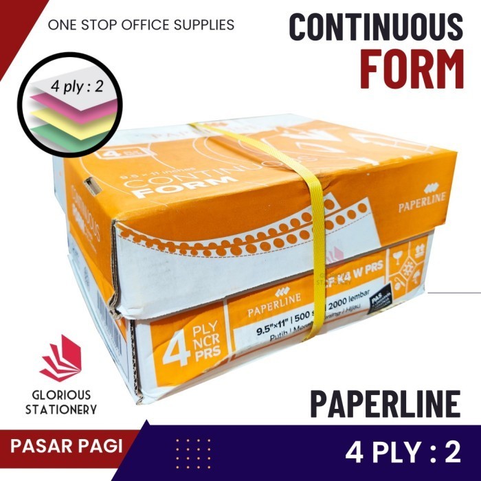 

Kertas Continuous Form 9.5 X 11" 4Ply Bagi 2 (Prs) - Paperline