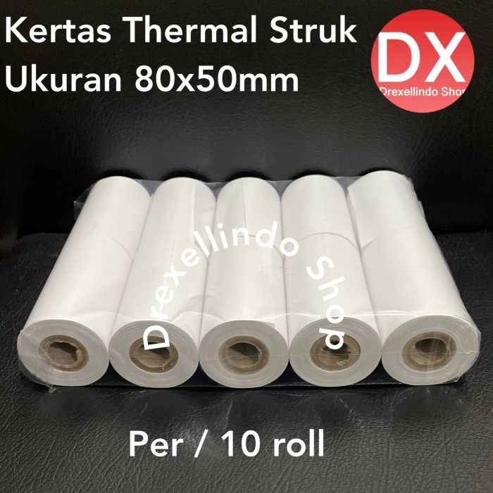 

Kertas Thermal Printer 80X50 Per 10 Roll