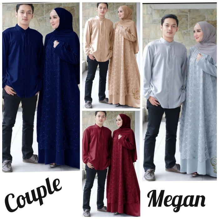 Couple Gamis Muslim Baju Lebaran 2023 Model Terbaru - Baju Pasangan Remaja Kekinian Gamis Koko Kobat