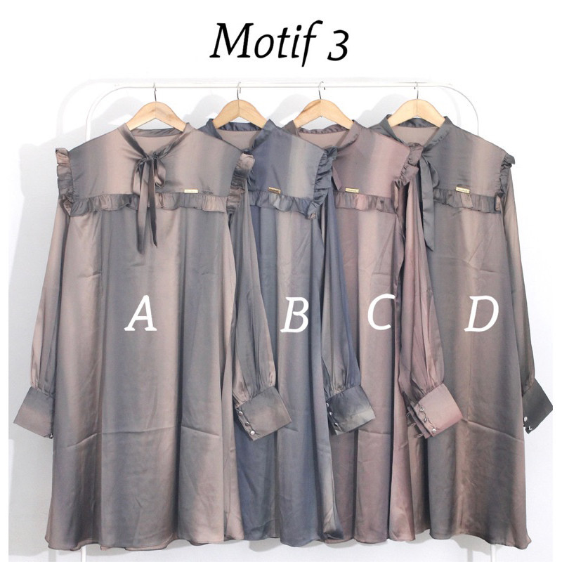 [THE NEWEST COLLECTIONS] Vio Tunik Silk Armani Motif - Atasan Wanita Premium