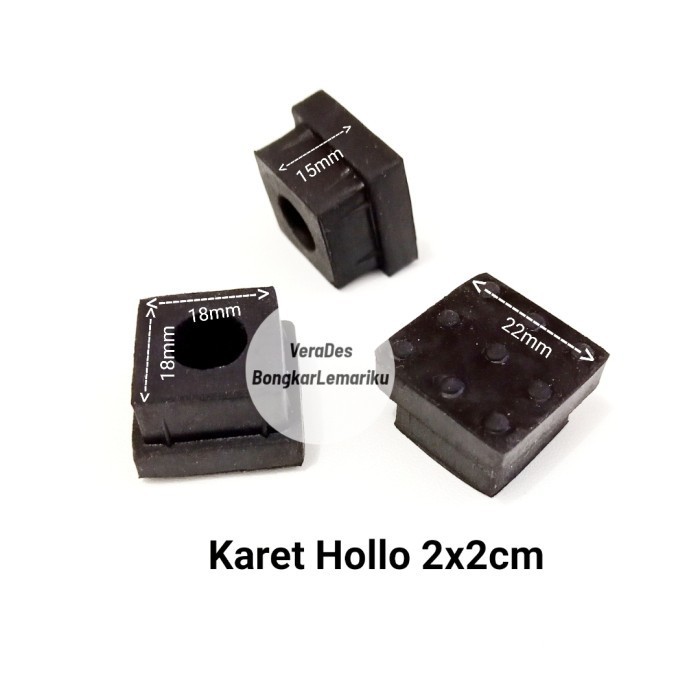 Karet Holo 2x2cm Kaki Kursi Kotak Meja Tutup Besi Hollo