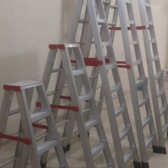 TANGGA LIPAT ALUMINIUM 3 METER BAHAN TEBAL & KOKOH KUALITAS TERJAMIN