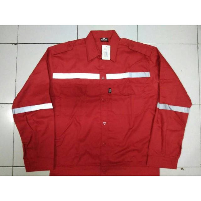 BAJU KERJA SAFETY / BAJU PROYEK / SERAGAM SAFETY / SERAGAM KERJA MERAH