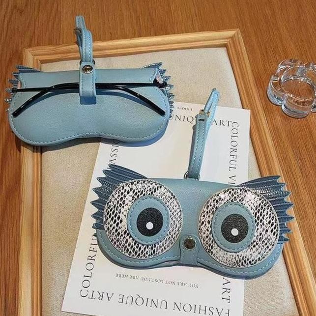 Sale Dompet Tas Kacamata Frame Tempat Kacamata Kulit Owl Kancing Mewah