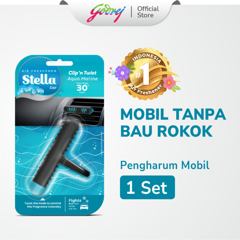 Stella Clip N Twist Aqua Marine - Pengharum Mobil