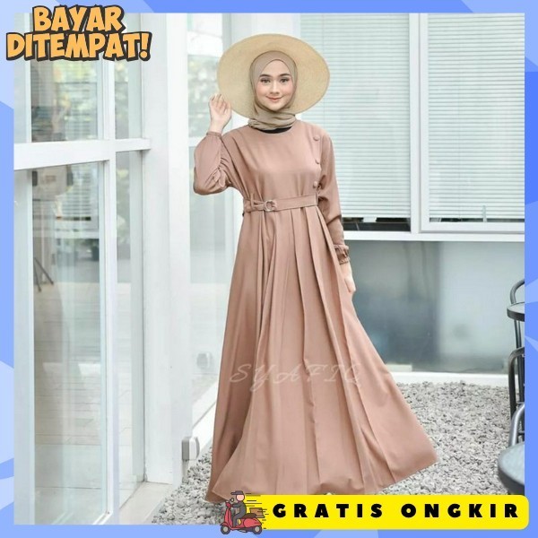 Gamis Wanita Dress Perempuan Remaja Pakaian Hari Raya Idulfitri Gmis Branded Murah Gami Terbaru 2024