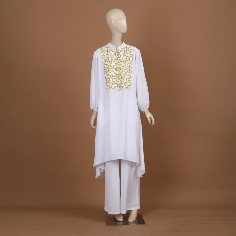 Itang Yunasz Ready to Wear - Geometric Tunic White