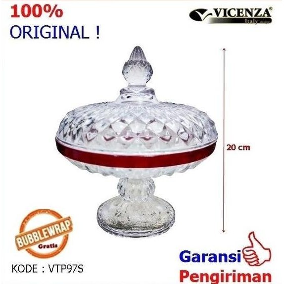 Toples Kue Toples Permen Toples Piala Kaca Seperti Kristal Vicenza 97S Heyuna054