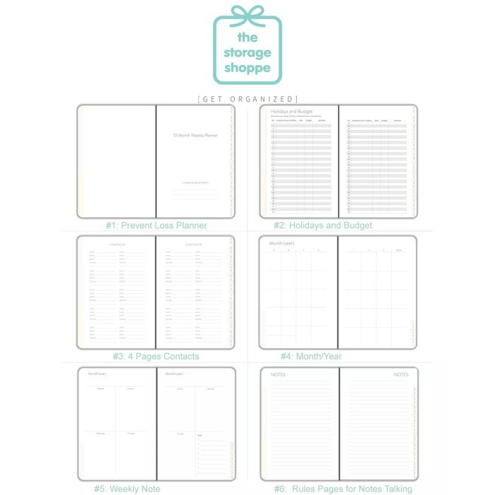 

BARANG TERLARIS Undated Planner Spring Flower Agenda Monthly Weekly Journal