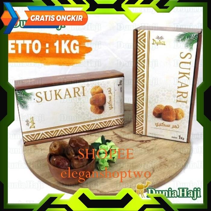 

KURMA SUKARI 1KG DUS PREMIUM GROSIR ISI 10PCS KURMA BASAH RAJA SUKARI HIGHT CLASS PRODUK !!