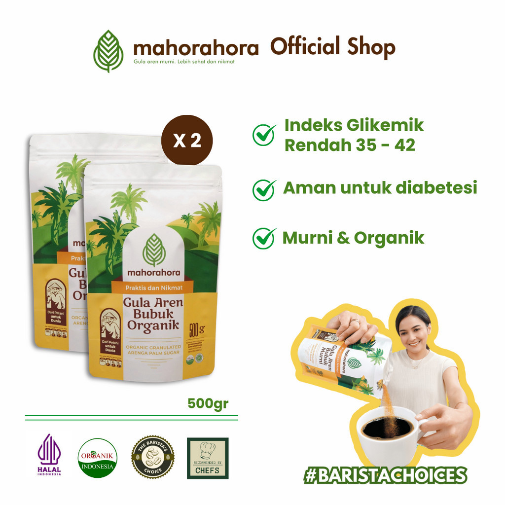 

Mahorahora Paket Hemat Gula Aren Bubuk Organik 500 gr, Premium dan Halal - 2 pcs