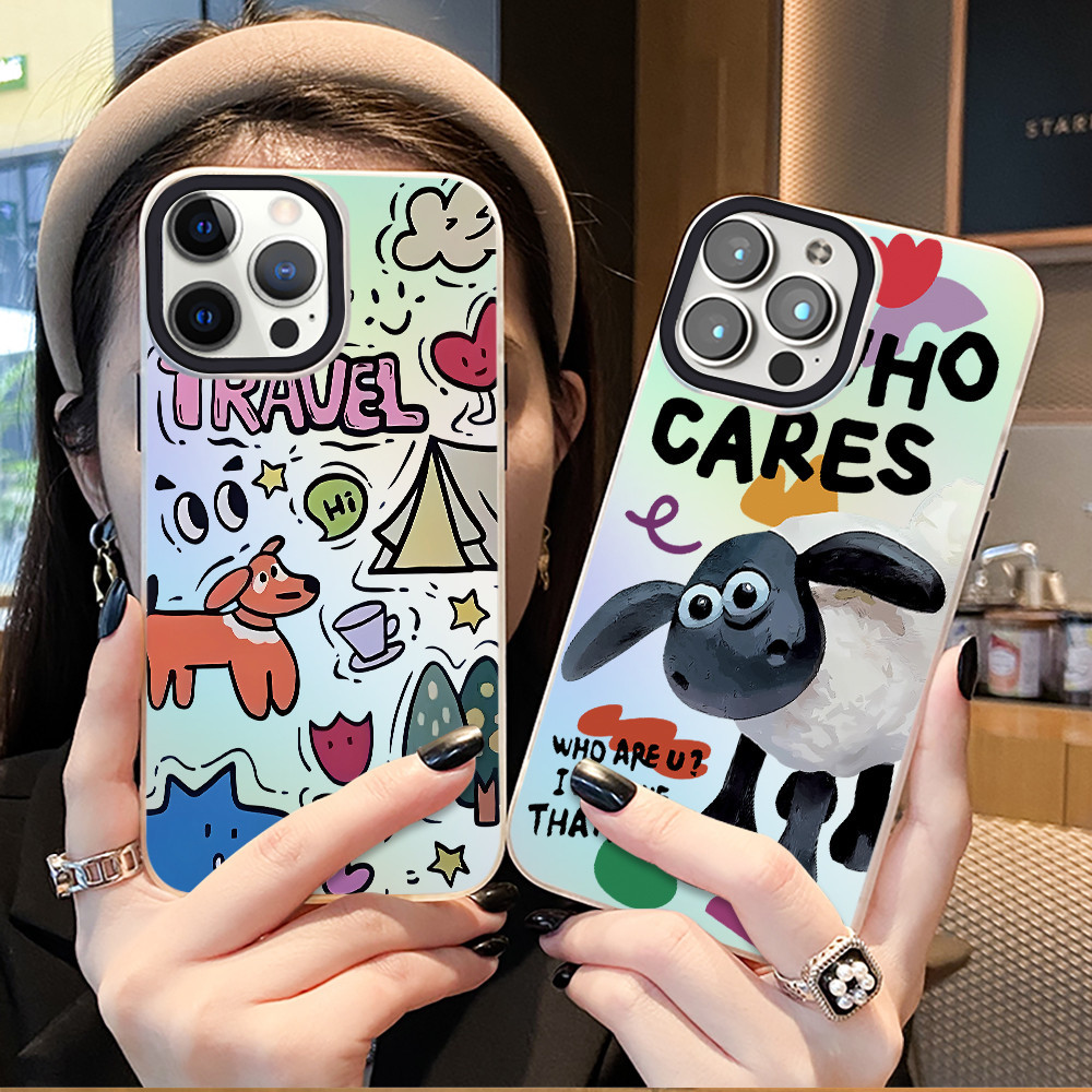 Premium Case SAMSUNG Glossy Hologram Case for Samsung Casing SAMSUNG Compatible with A02 A12 A20 A30