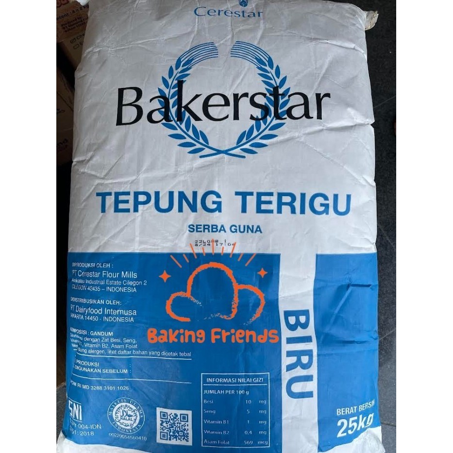 

Bakerstar Biru Tepung Terigu Protein Sedang 1Kg Repack 009