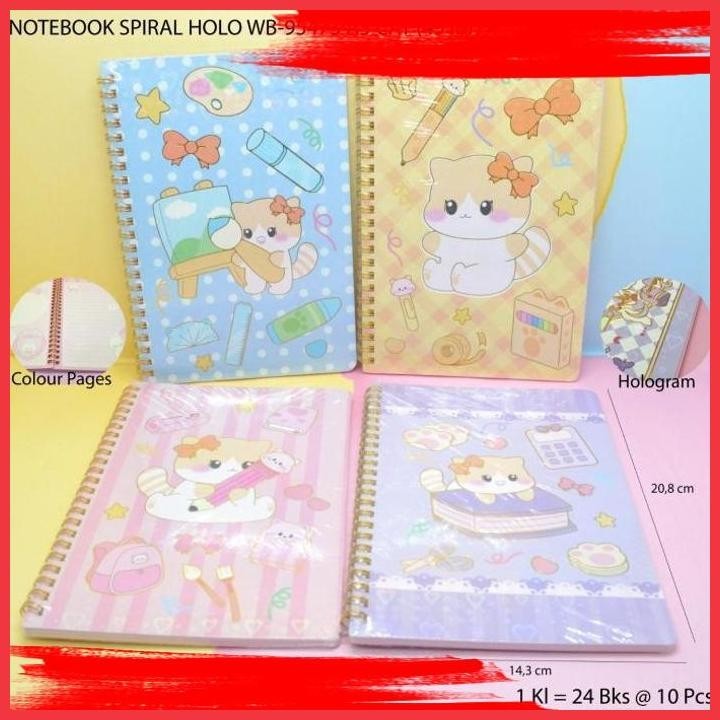 

(ANTI) BUKU NOTEBOOK SPIRAL HOLO MOTIF CAT SATUAN