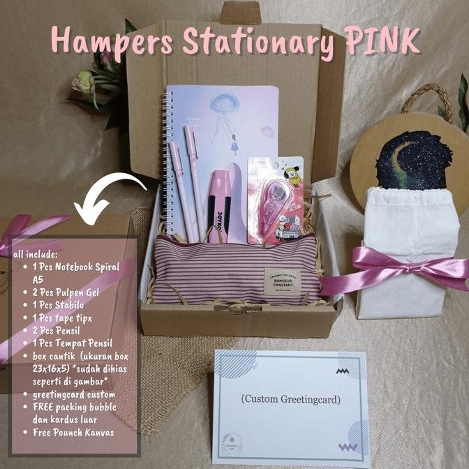 

Hampers Stationary Edisi Pink / Kado Alat Tulis / Hampers Notebook Stok Terbatas