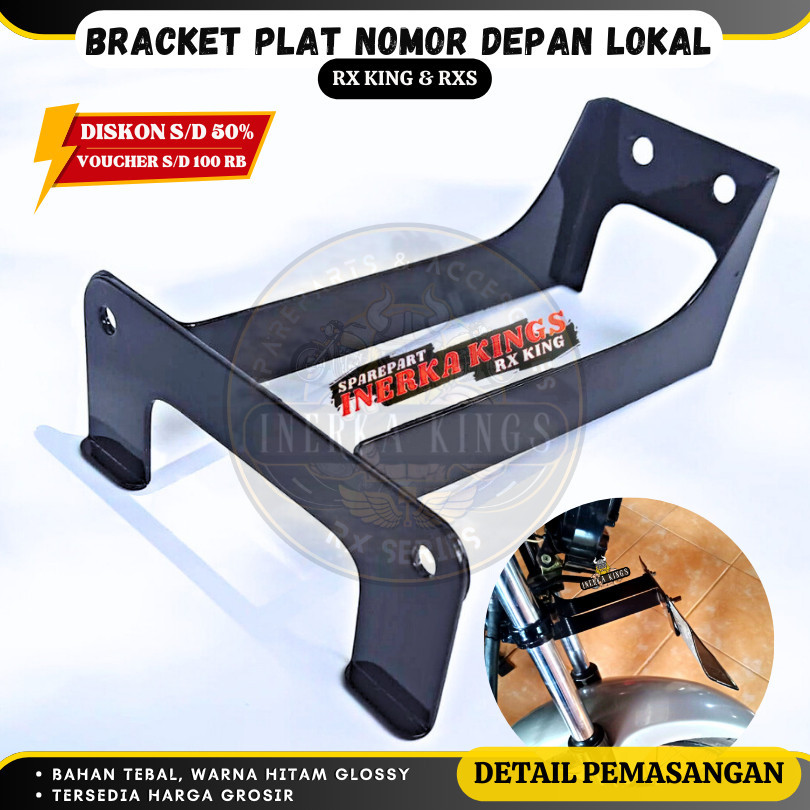 Dudukan Besi Bracket Plat Nomor Depan Hitam Rx King RXK Lama Tua Lokal