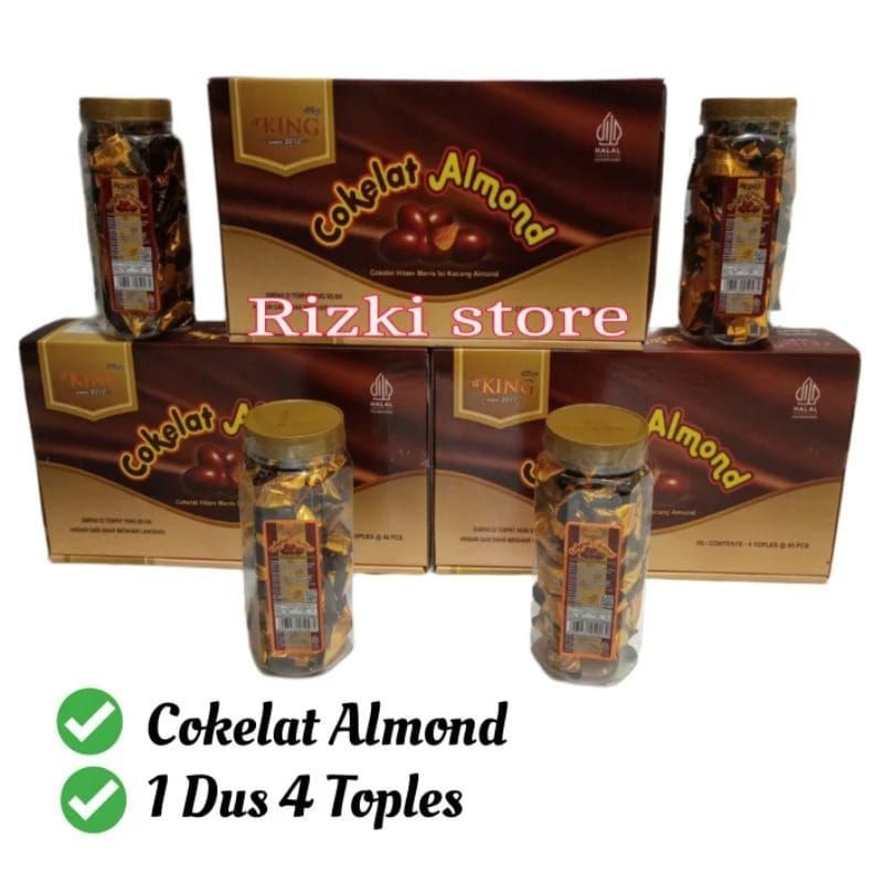 

4 Toples Coklat almond d'KING Cokelat isi kacang Almond new