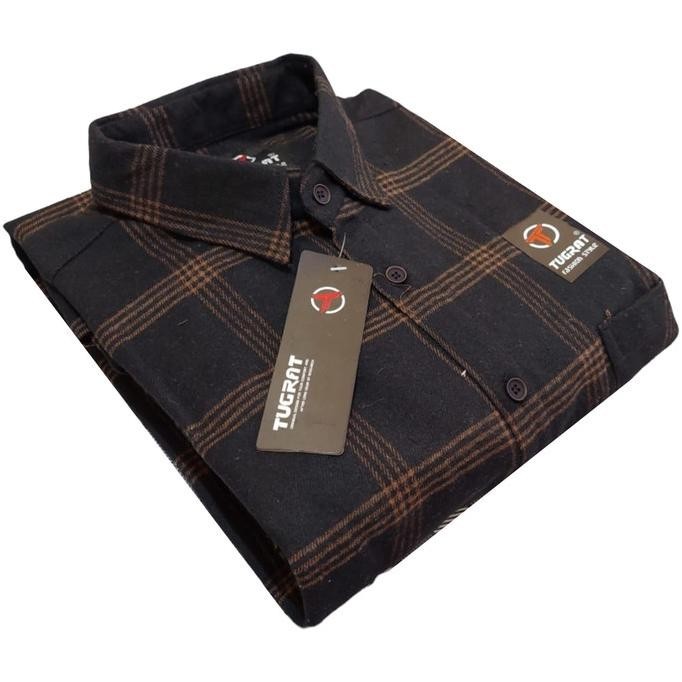 New! Kemeja Flanel Pria Lengan Pendek Jumbo Big Size XXL XXXL XXXXL Kotak - KJB009, XXL ..