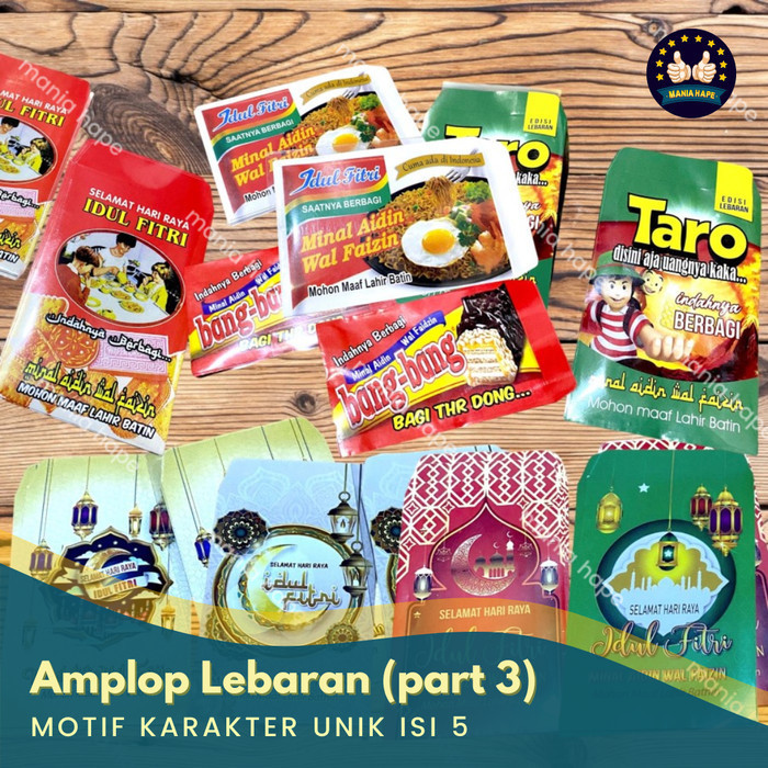 

Part 3 Amplop Isi 5 Lebaran Idul Fitri Angpao Hari Raya Motif Snack