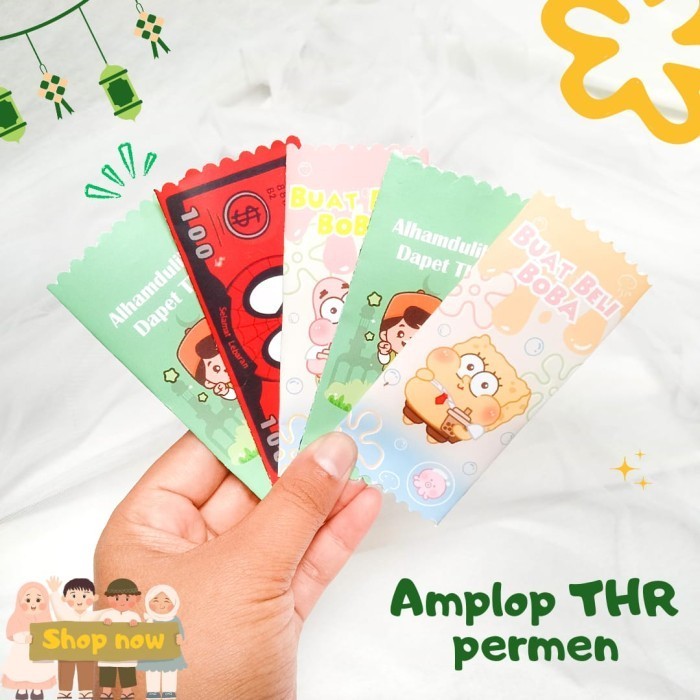 

Amplop Lebaran Bentuk Permen I Amplop Idul Fitri I Amplop Thr Isi 5Pcs