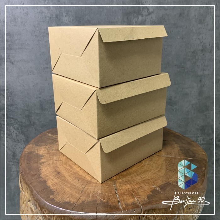 

Dus Kue Polos Bahan Kraft 12X16 Dus Snack Craft Tempat Snack Kue