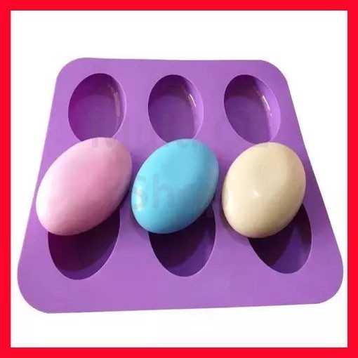

Cetakan Sabun Kue Bahan Silikon: Model 6 Lubang Bentuk Oval Telur