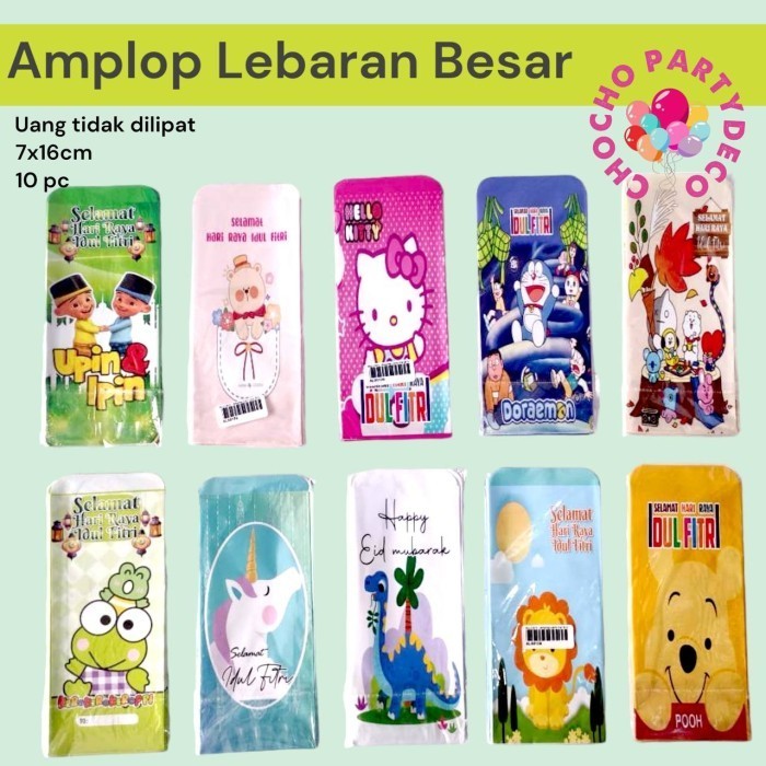 

Amplop Lebaran / Angpau Idul Fitri Panjang Kter Besar Isi 10 Pc