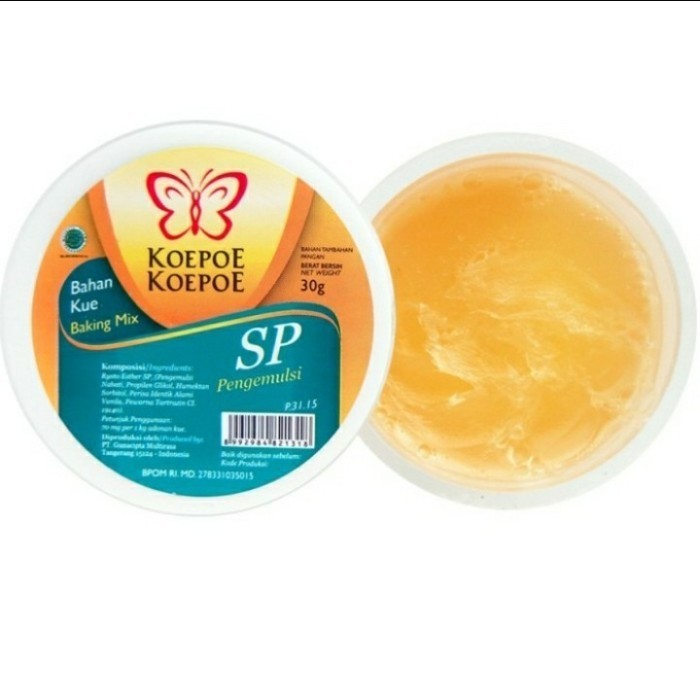 

Koepoe Koepoe Sp Pengemulsi Bahan Kue 30 Gr Kupu Kupu Sp30