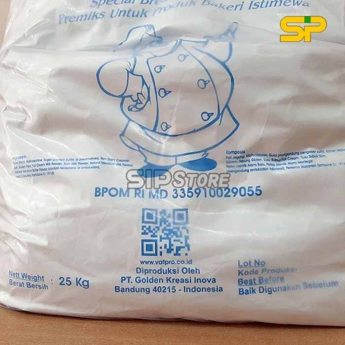 

Premiks Susu Vatpro 25 Kg / Bahan Baku Tambahan Roti Kue