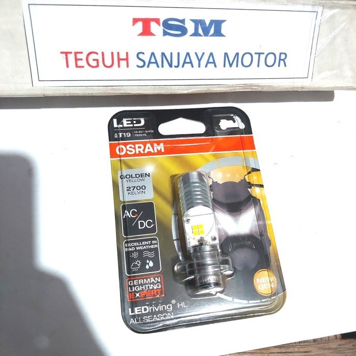 Bohlam Lampu Depan Osram Led Golden Yellow T19 Kaki 1 Ac/Dc 7935Ye Gratis Ongkir