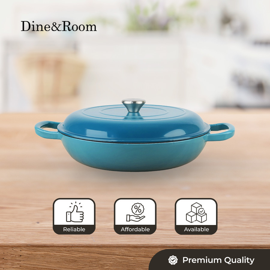 Dine & Room | Casserole Enamel Cast Iron 30cm Cooking Pot Oven Safe Panci Besi Tuang Anti Lengket Ta