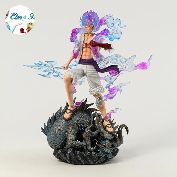 Terbaru Action Figure Luffy Gear 5 Stand 32cm Diorama Dragon Stone Anime ONE P
