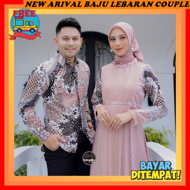 Abaya Pesta Mewah Elegan Gamiz Muslimah Buju Ganis Kapel Pasangam Kekinian Gamis Couple Suami Istri 