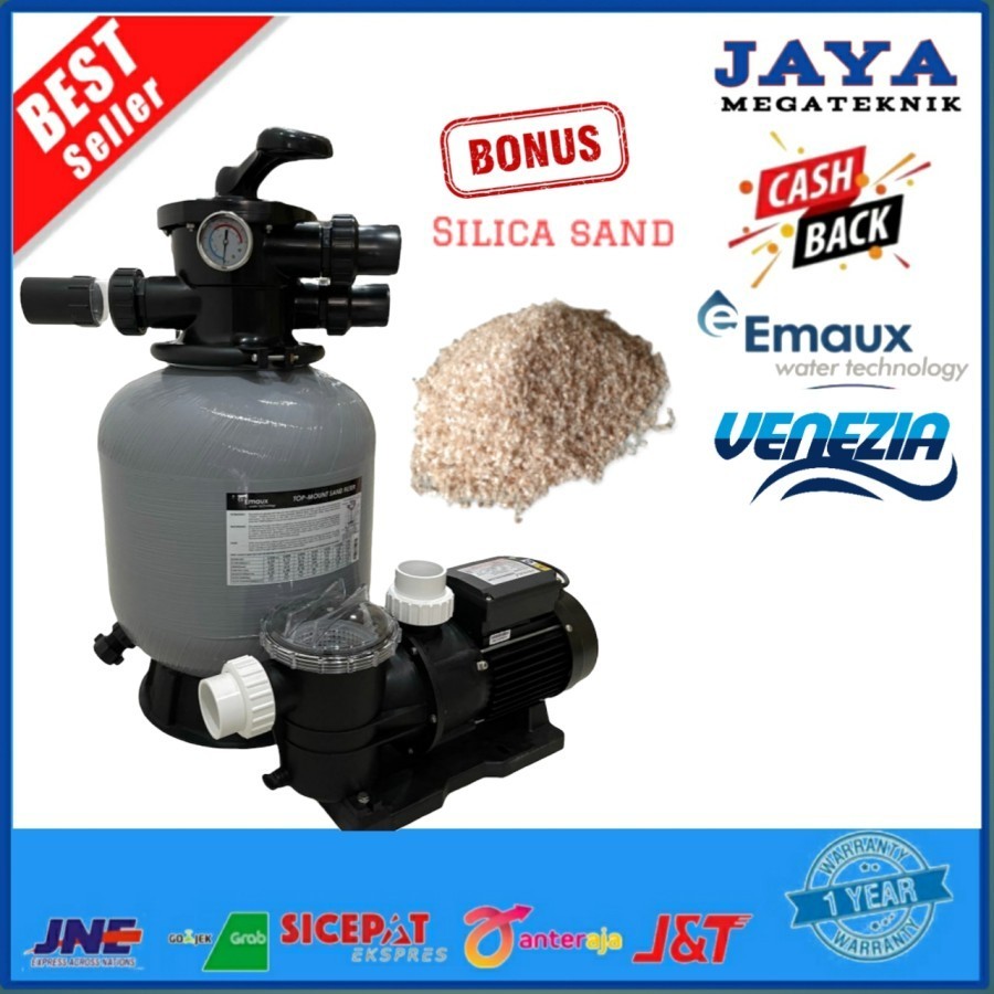 mesin pompa air kolam renang 1HP+sand filter 16" paket kolam renang