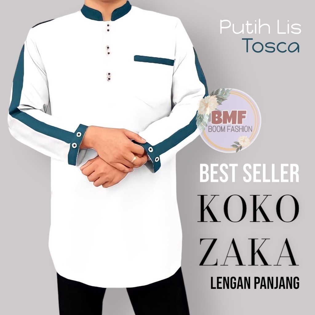 Koko Pria Dewasa Terbaru 2024 Atasan Slim Fit Pendek Jumbo Kemjko Jumatan Pakaian Lebaran Anak Laki 
