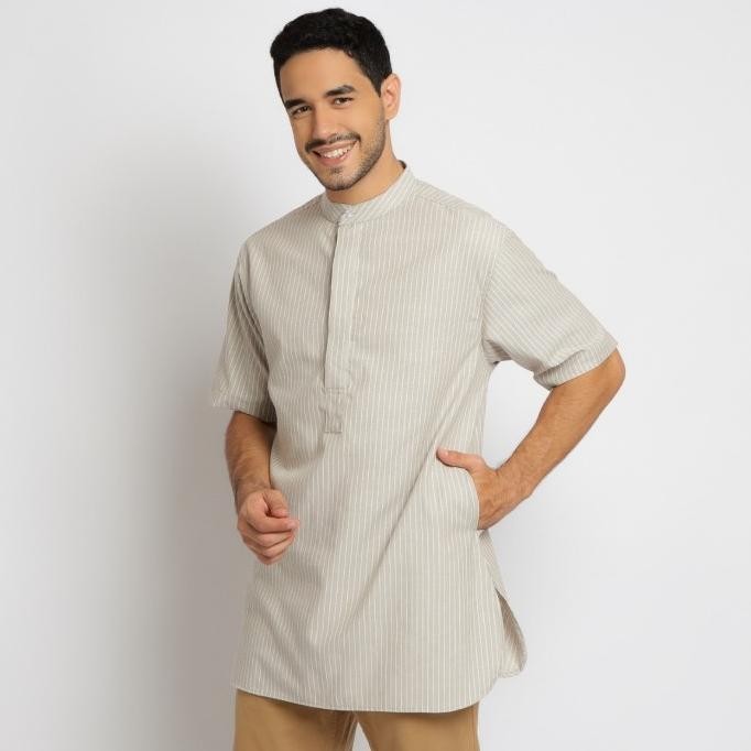 Baju Koko Kurta Pria Ankara Salur - Toraformen Lengan Pendek Premium