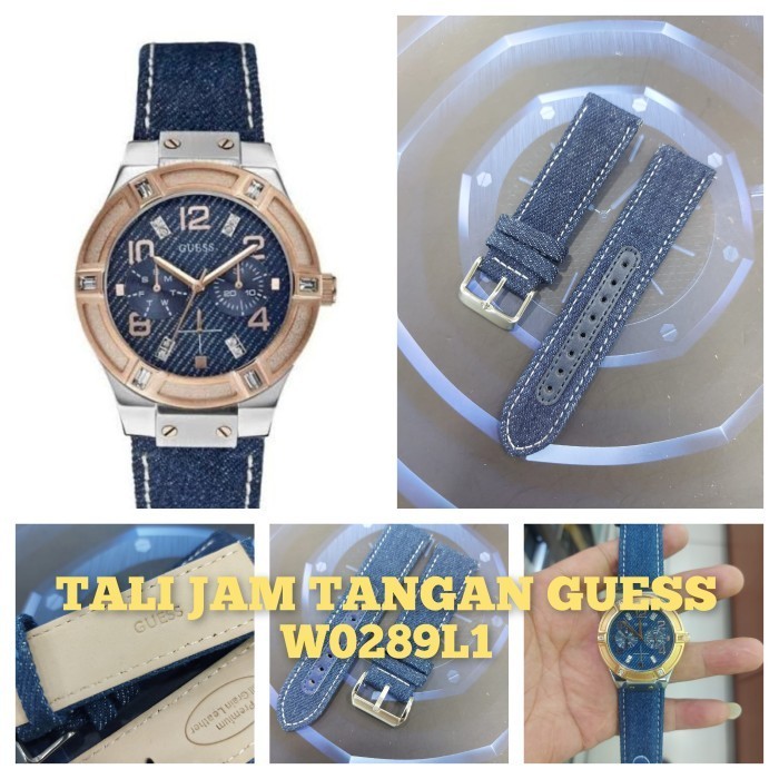 Tali Jam Tangan Kulit Jeans/Denim Guess W0289L1