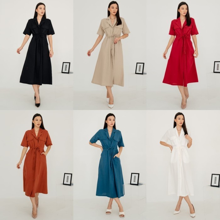 June Maxi Dress Linen Wanita Casual Busui Friendly