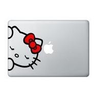 Sticker Aksesoris Laptop Apple Macbook Hello Kitty Peek