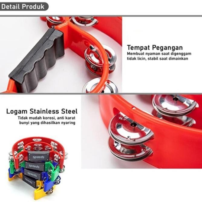 SPEEDS Alat Musik Tamborin Kecrekan Tamborine Gereja Tambourine | peterstorez