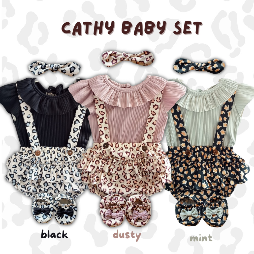 setelan anak perempuan balita romper bayi set anak perempuan 3-12 bulan Cathy baby set baju anak
