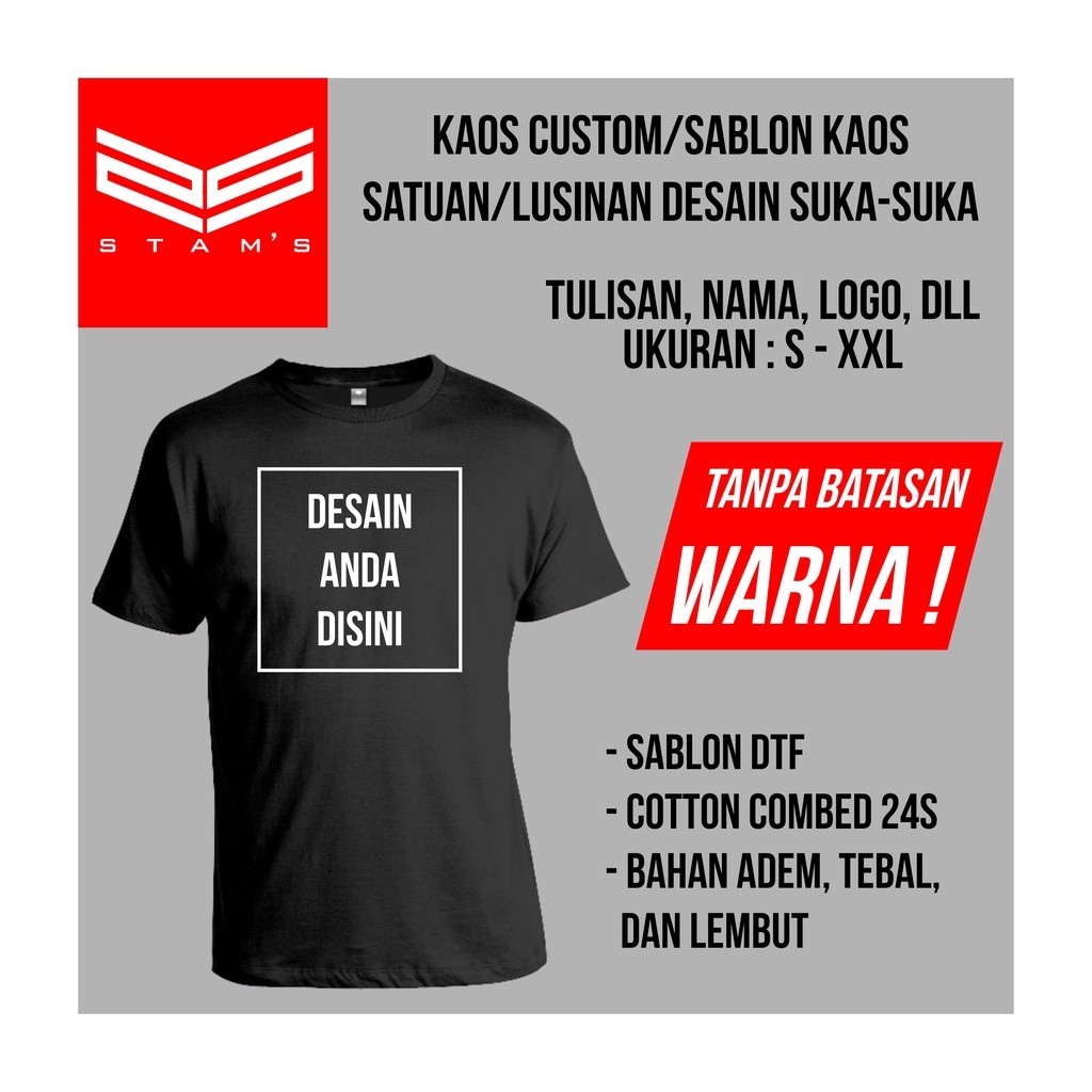 Sablon Kaos Satuan Print DTF/DTF Custom Satuan