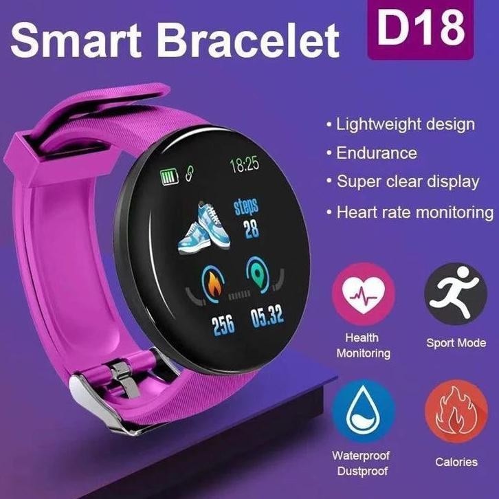 {JAM} DENNOS D18 SmartWatch jam tangan pintar Olahraga Tahan Air Pria dan Wanita Bluetooth Digital J