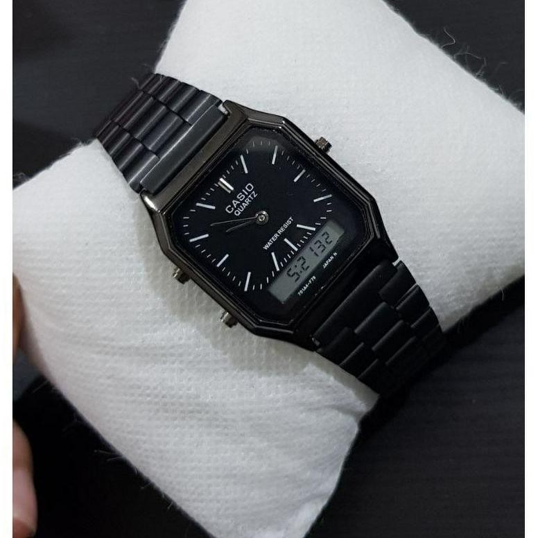 {JAM} Jam Tangan Pria / Wanita Casio Rantai Double Time AQ-230 TERLARIS