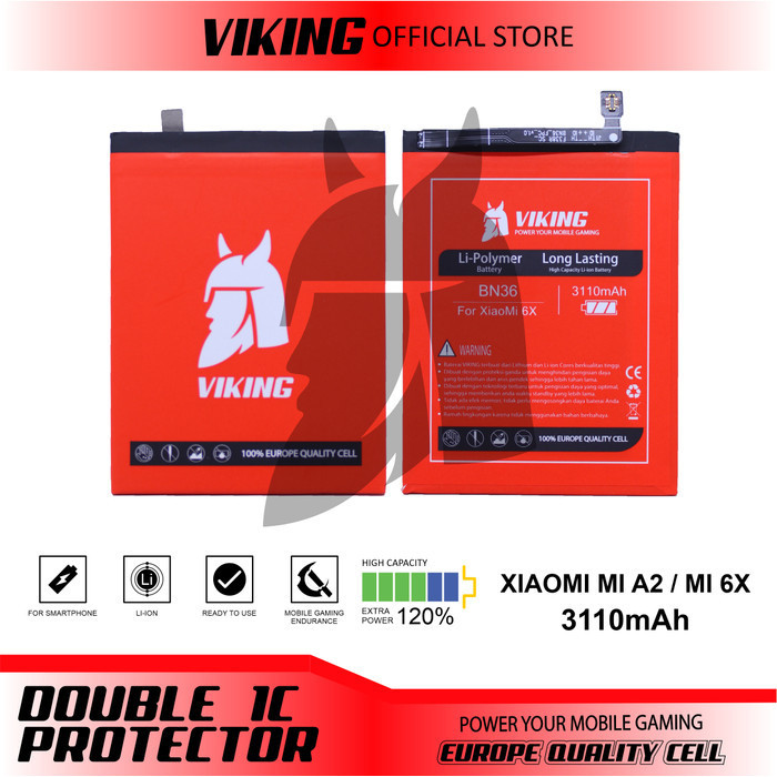NEW SERIES BATERAI VIKING XIAOMI MI A2 / MI 6X BN36 DOUBLE POWER QUALITY ORIGINAL