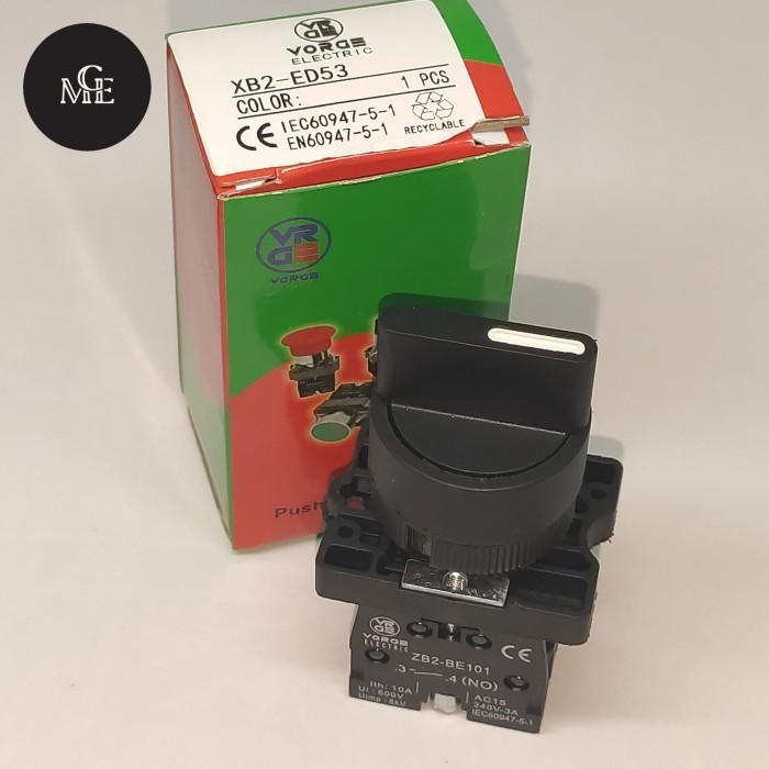 READY Selector Switch VORGE XB2-ED53 2NO 3 posisi spring return 3posisi