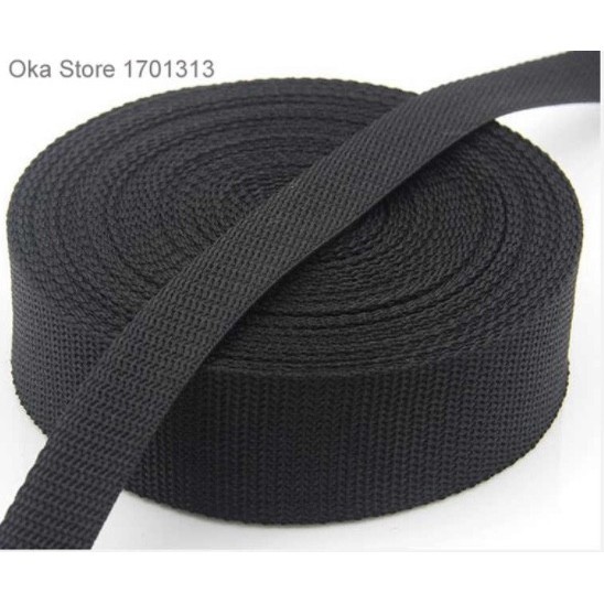 

WEBBING LISBAN JUVE JV TEBAL HITAM ONLY 4CM (3,8CM) ISI 45M